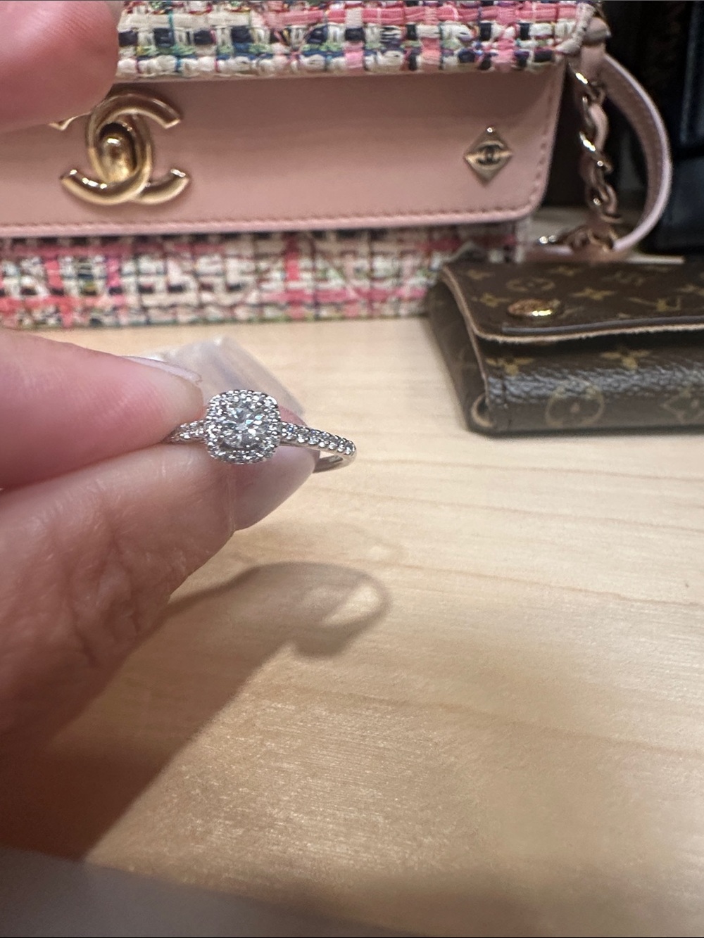 Solitaire Halo Engagement Ring